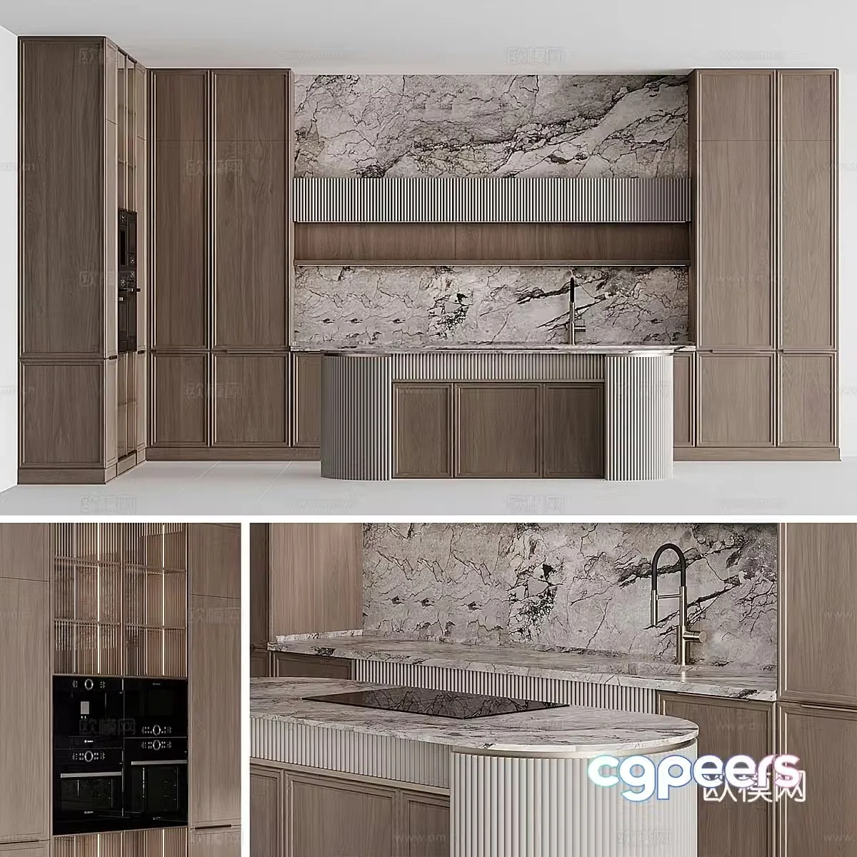 New Chinese style light luxury cabinet 3D model