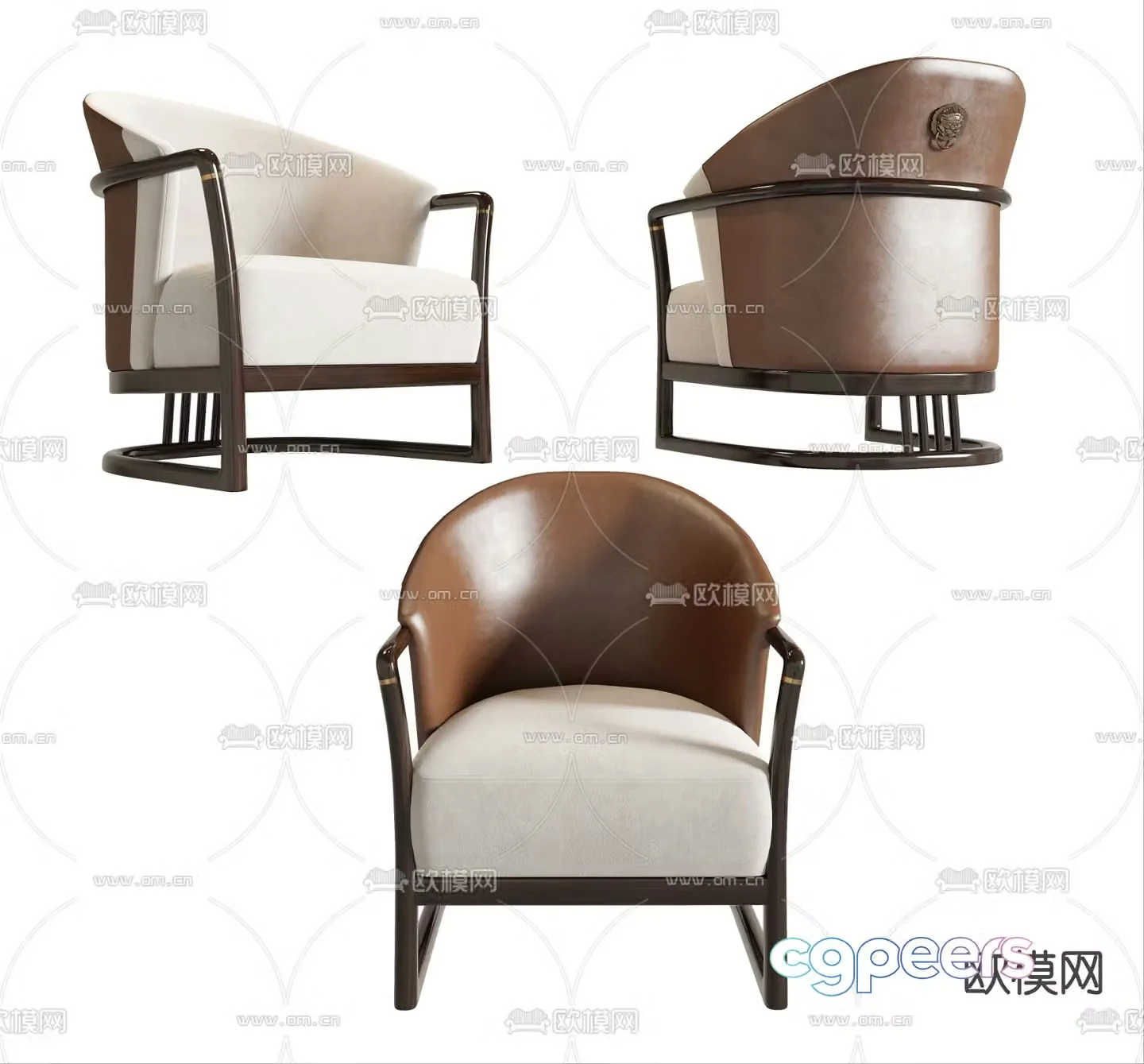 New Chinese sofa chair leisure chair 3d model