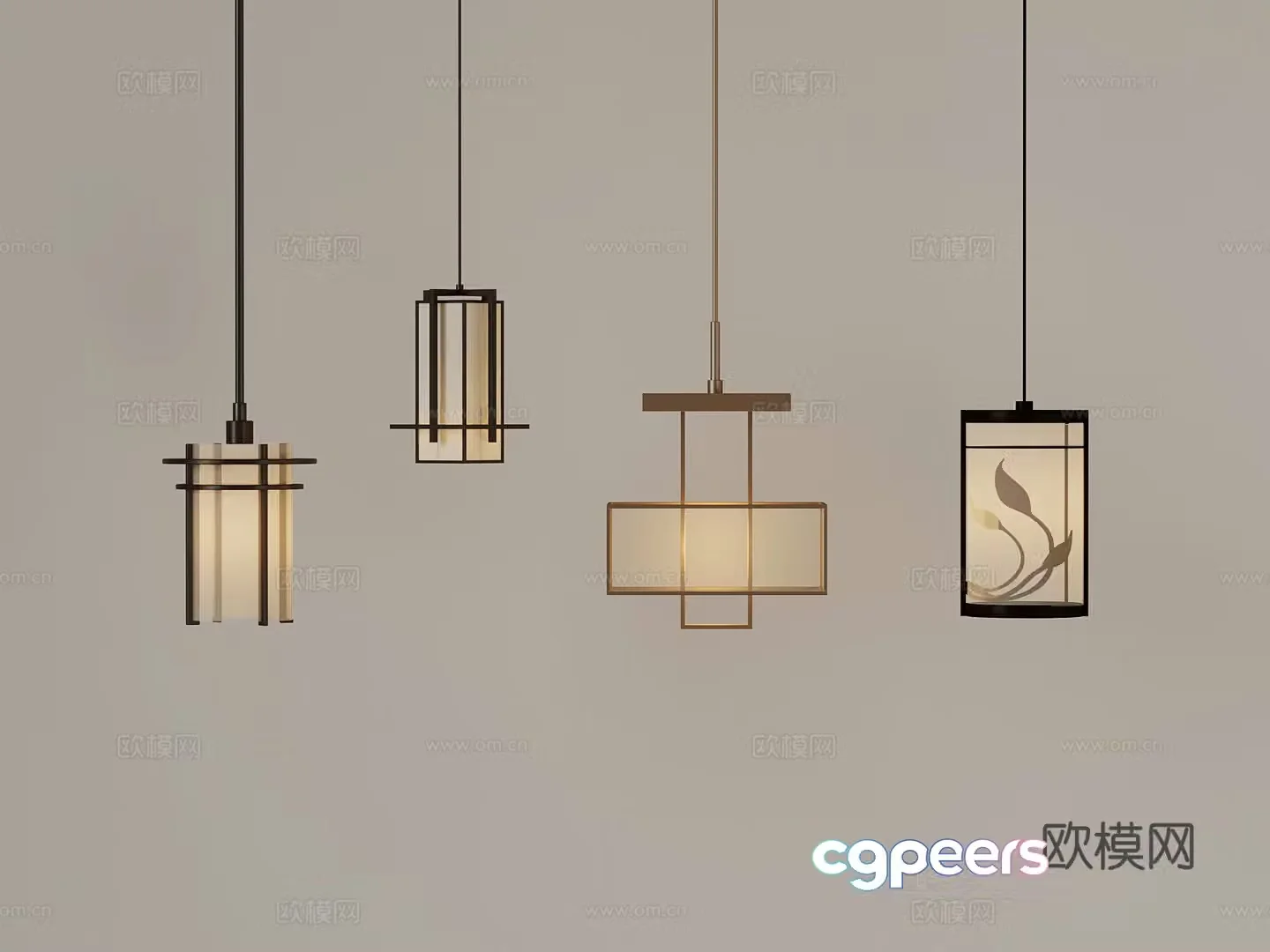New Chinese chandelier 3D model