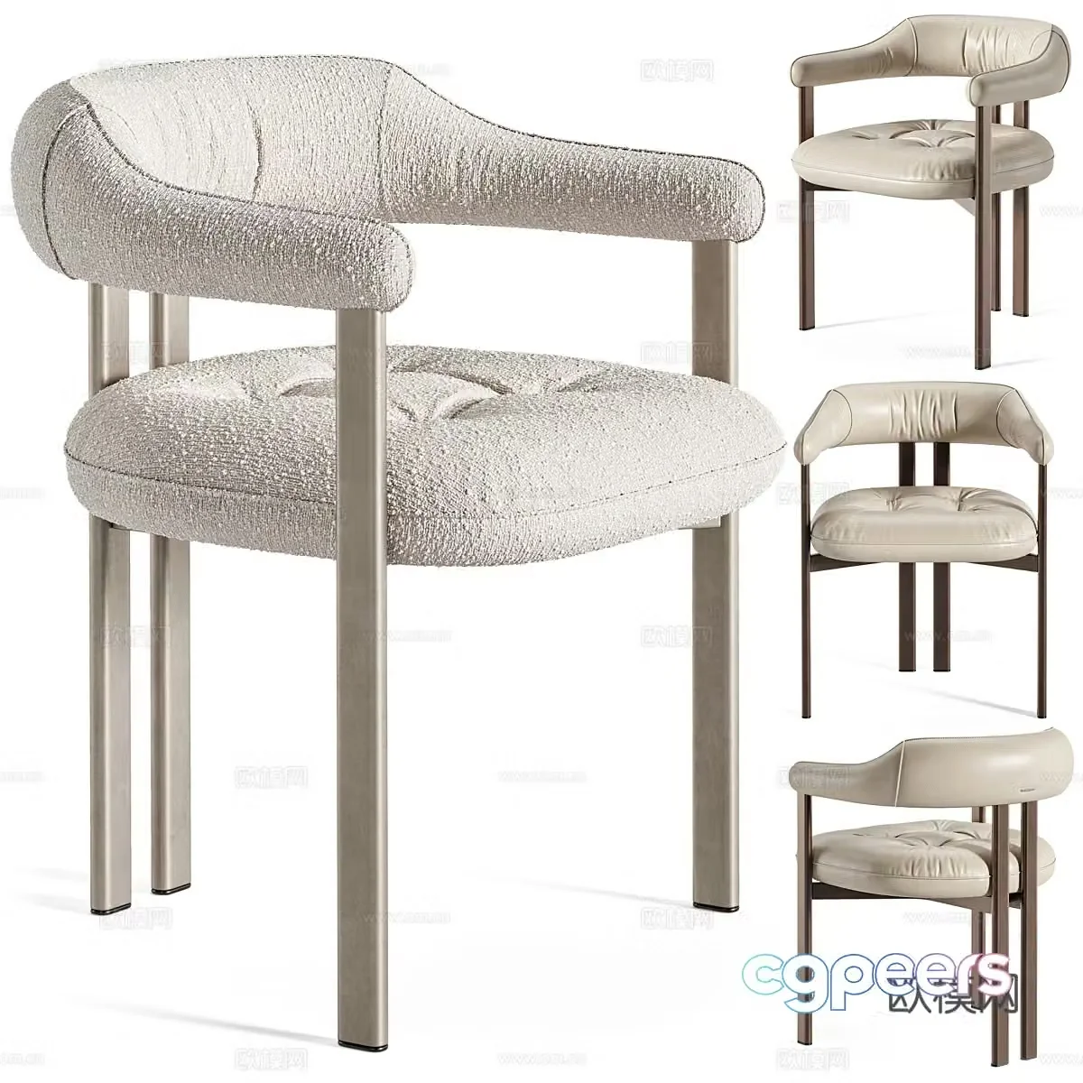 New Chinese Wasabi Cattelan Italia Greta Dining Chair 3D Model