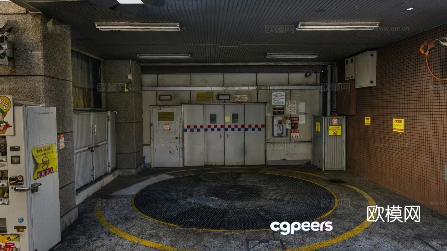 Industrial style warehouse garage 3d model