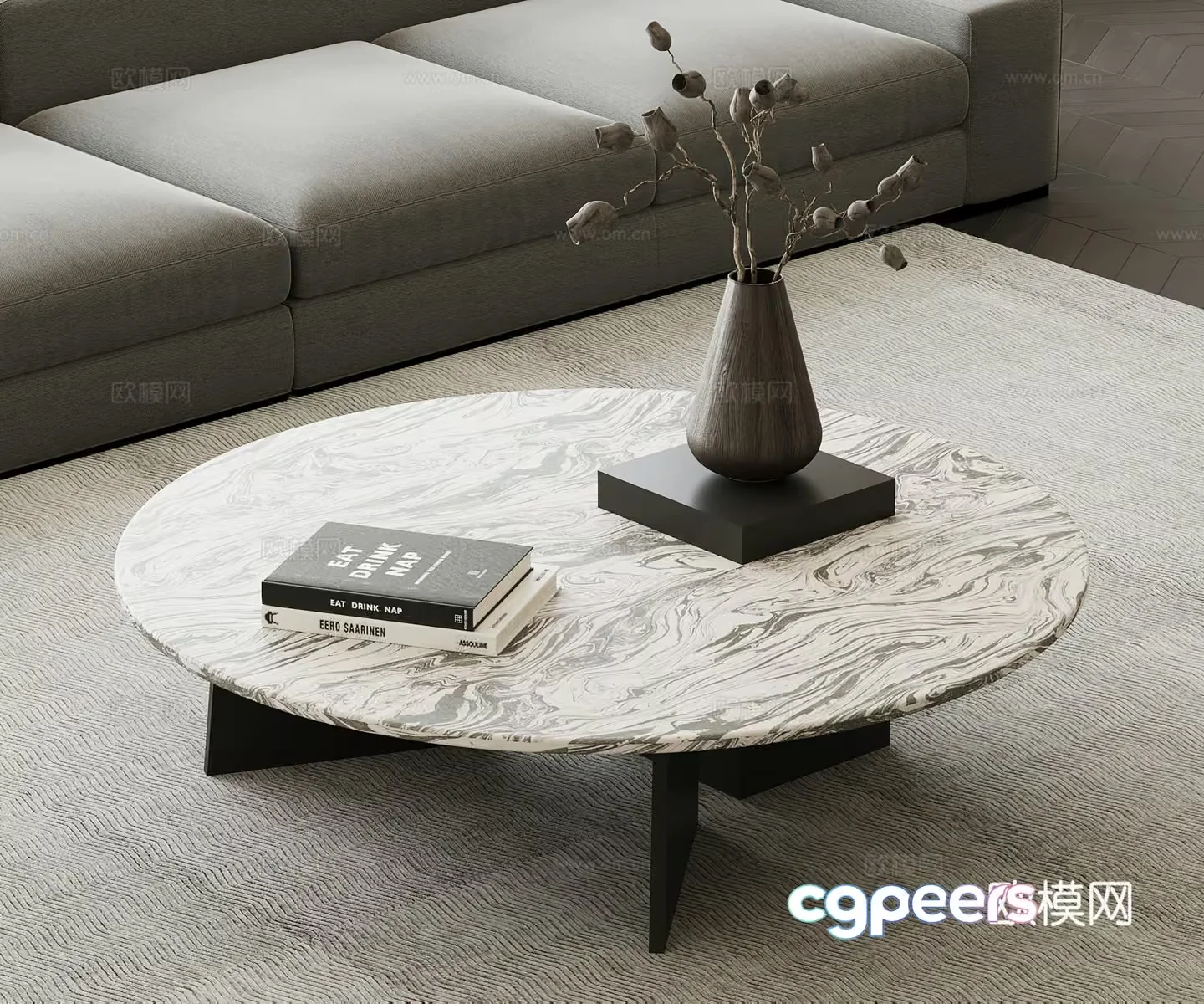 Modern Living Room 3D Model – 1912 – VRAY Render