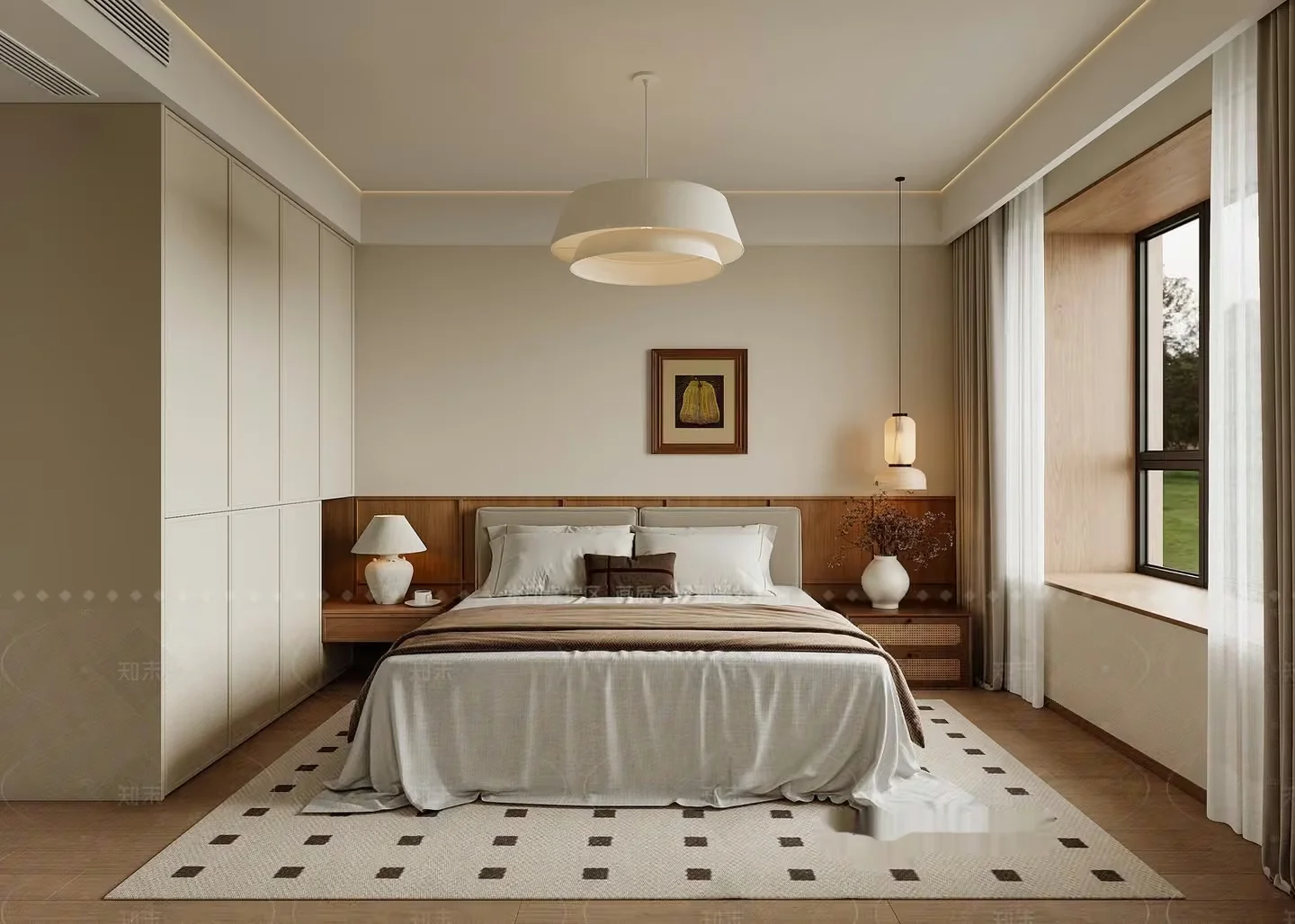 Modern Beige Bedroom 3D Model – 22752 – VRAY Render