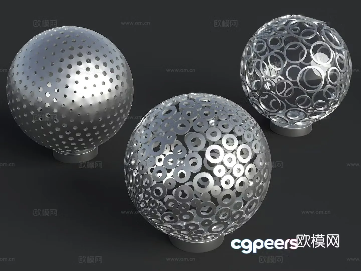 Spherical landscape sculpture Circular sculpture Square sculpture Stainless steel sculpture Metal sculpture Ornament 3D model