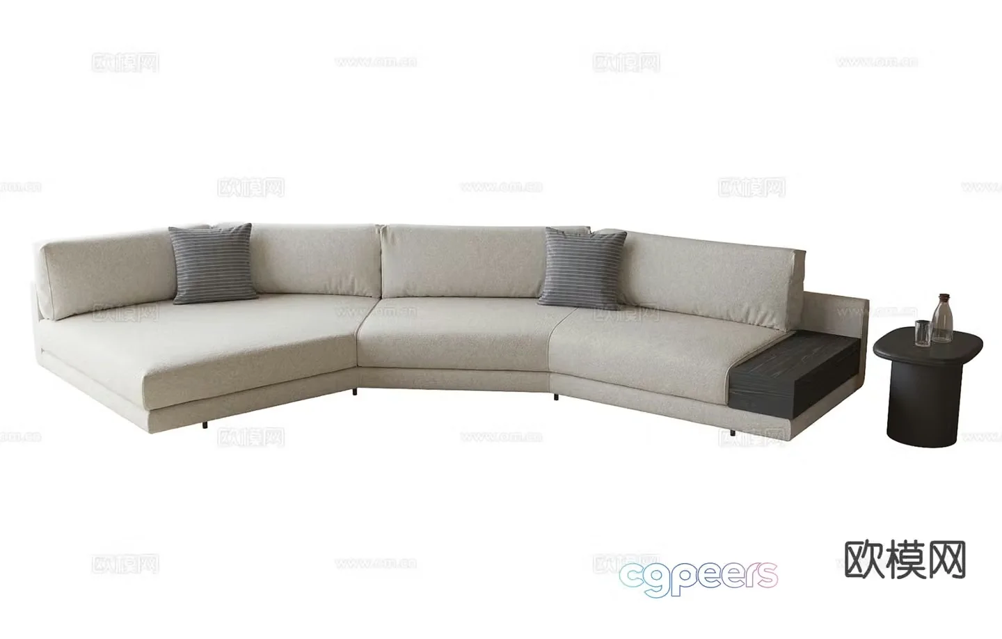 Modern curved sofa multi-person sofa 3d model