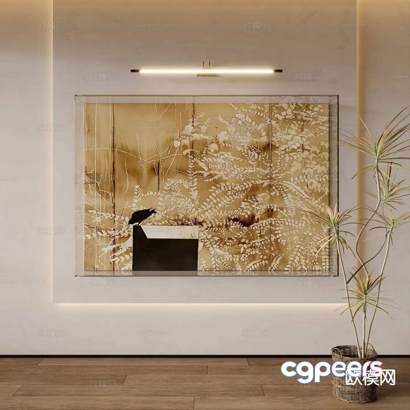 Wabi-sabi painting decorative painting hanging painting 3d model