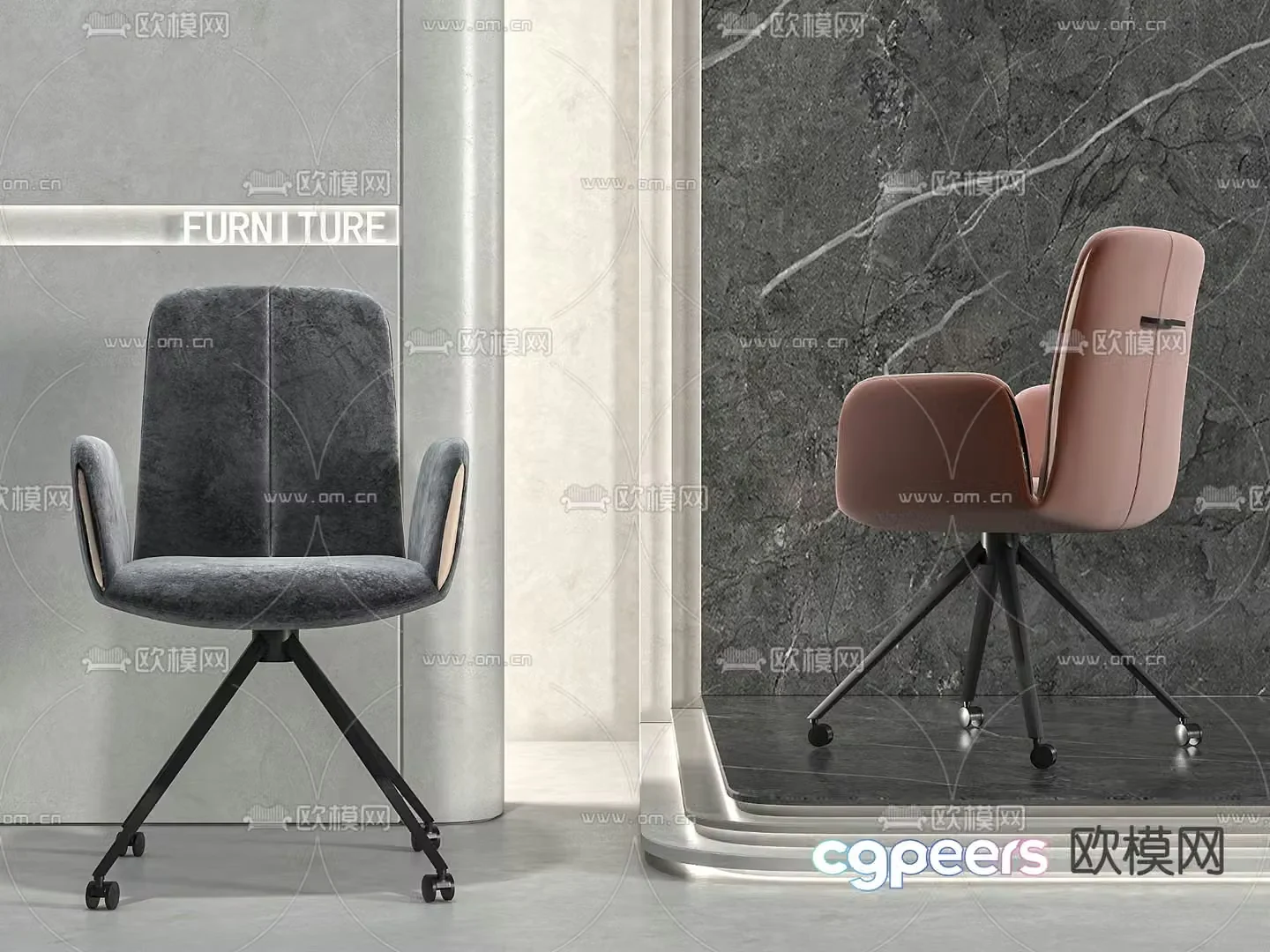 Office chair swivel chair shift chair staff chair 3d model