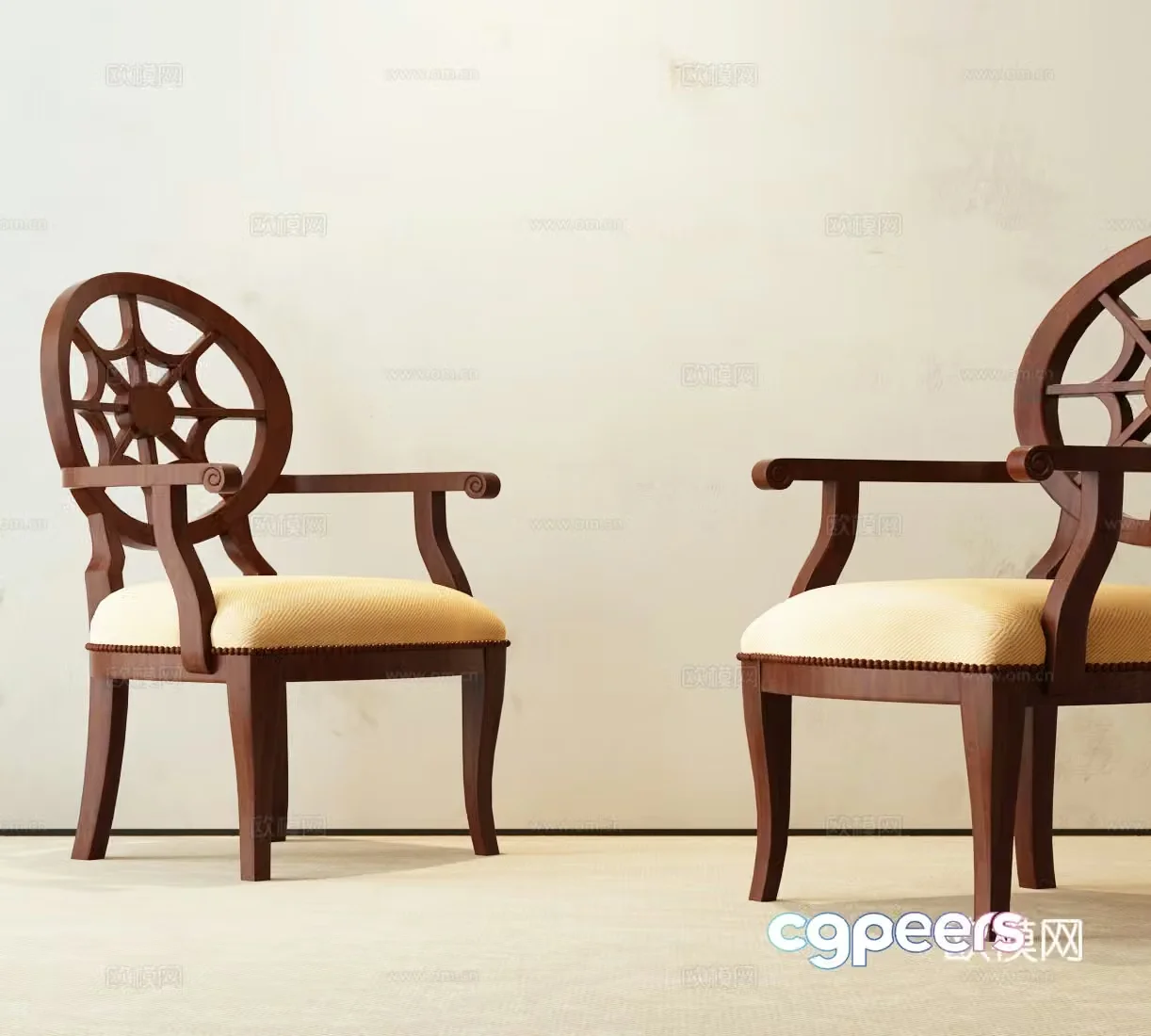American dining chair 3d model