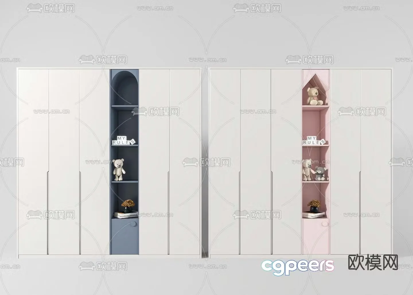 Modern children’s wardrobe 3d model
