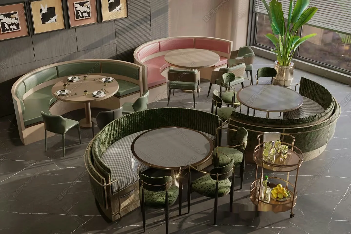 A Modern Dining Area 3D Model – 17827 – CORONA Render
