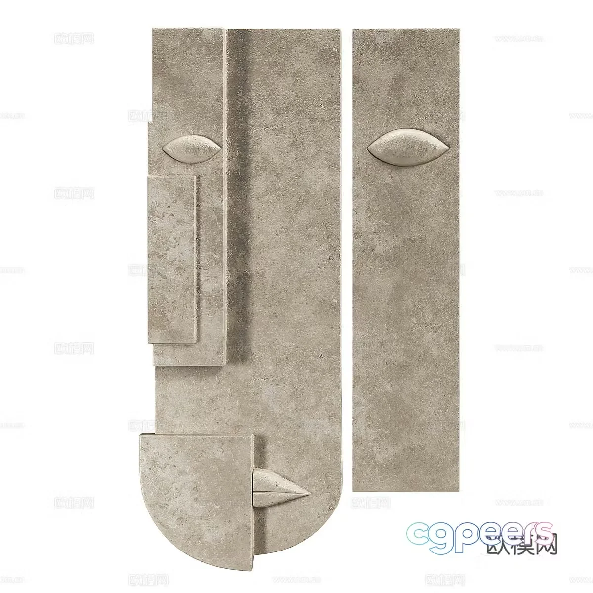 Wasabi wind pendant Wasabi wind light luxury stone pendant art pendant retro pendant stone wall 3d model