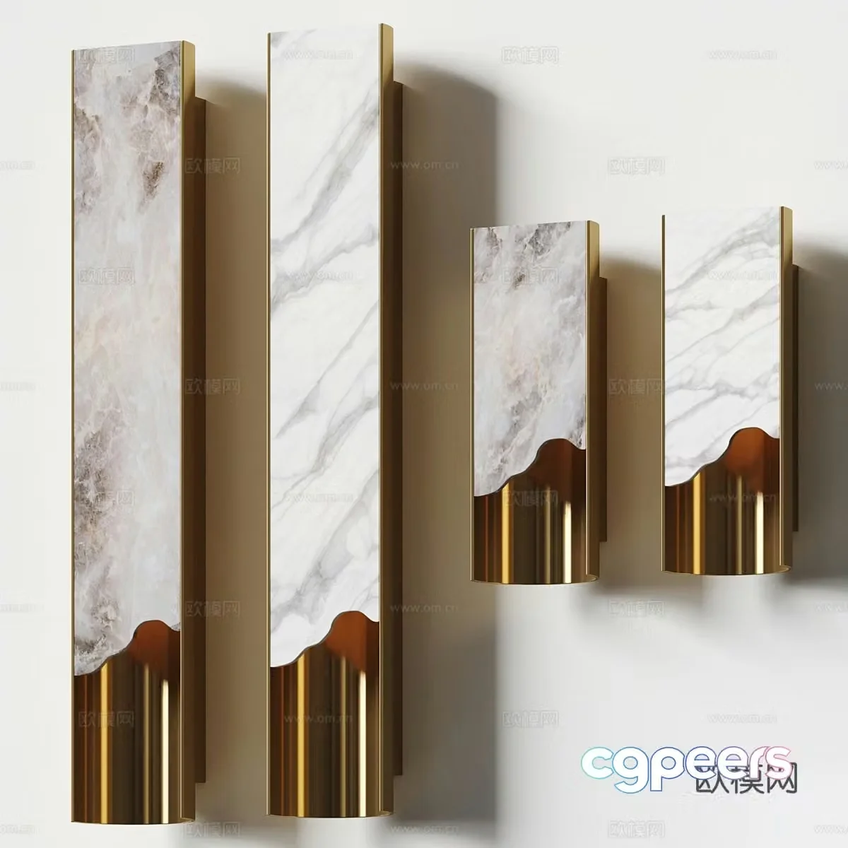 Modern metal art wall lamp 3d model