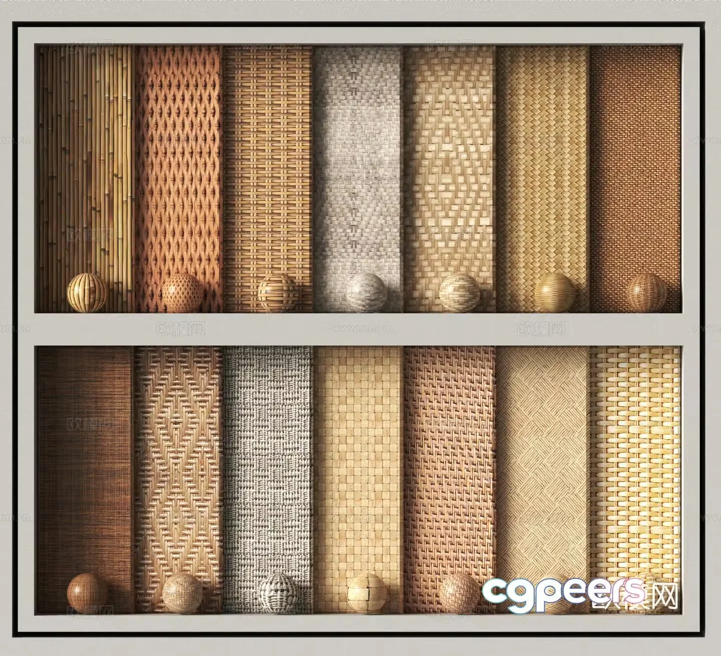 Modern rattan bamboo weaving 3D model