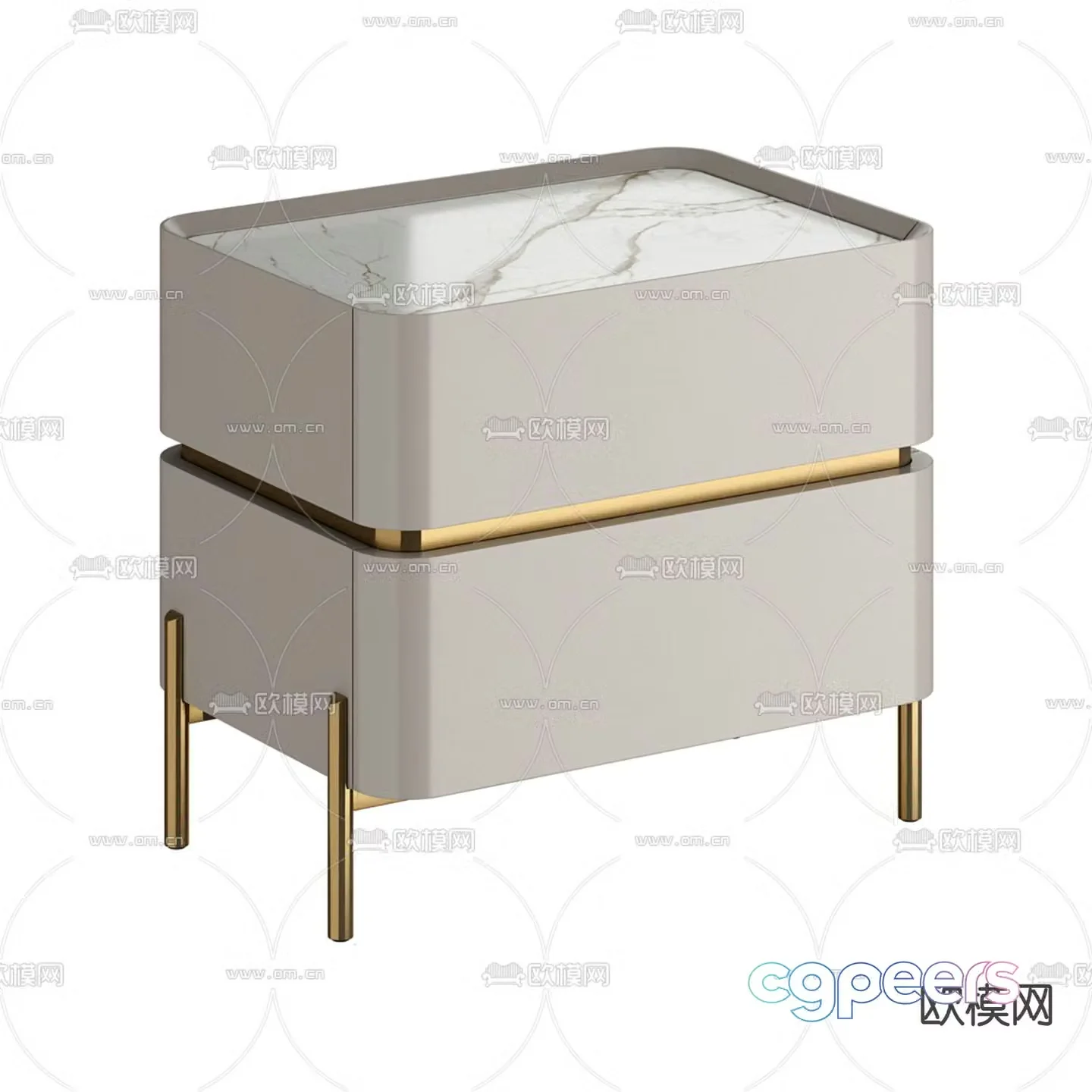 Modern bedside table 3d model