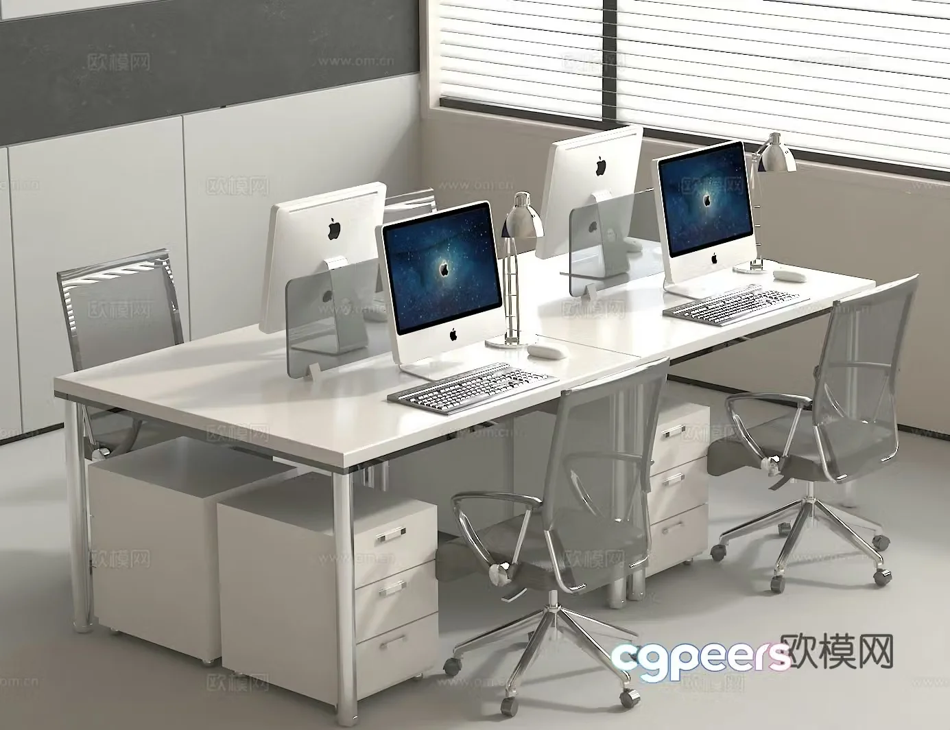 Modern office furniture Open office desk chair 3d model