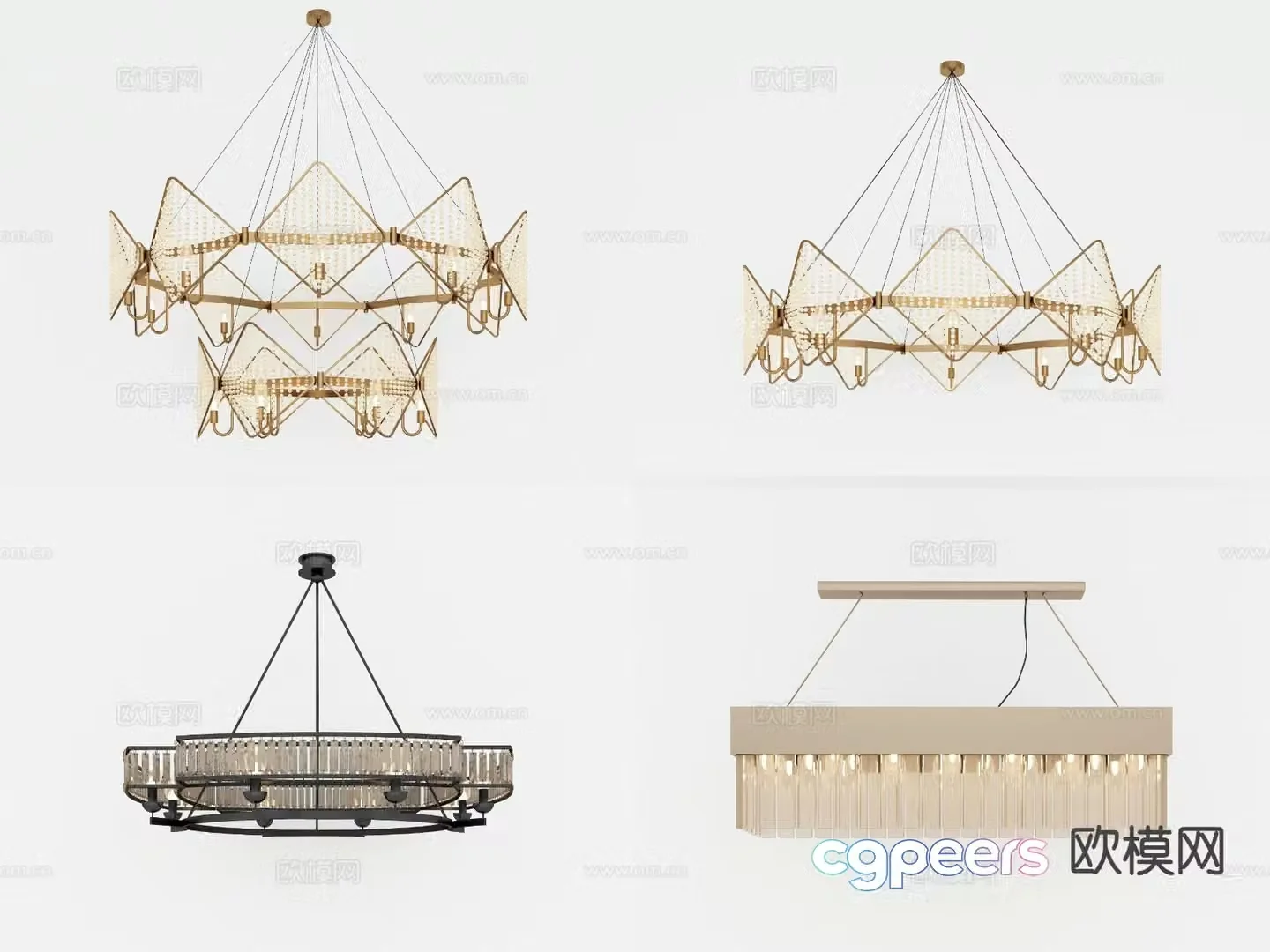 Light luxury chandelier art chandelier 3d model