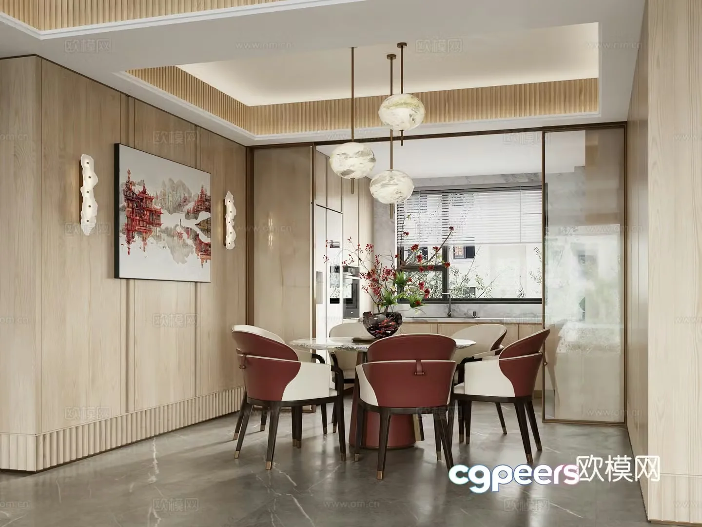 New Chinese restaurant kitchen 3d model