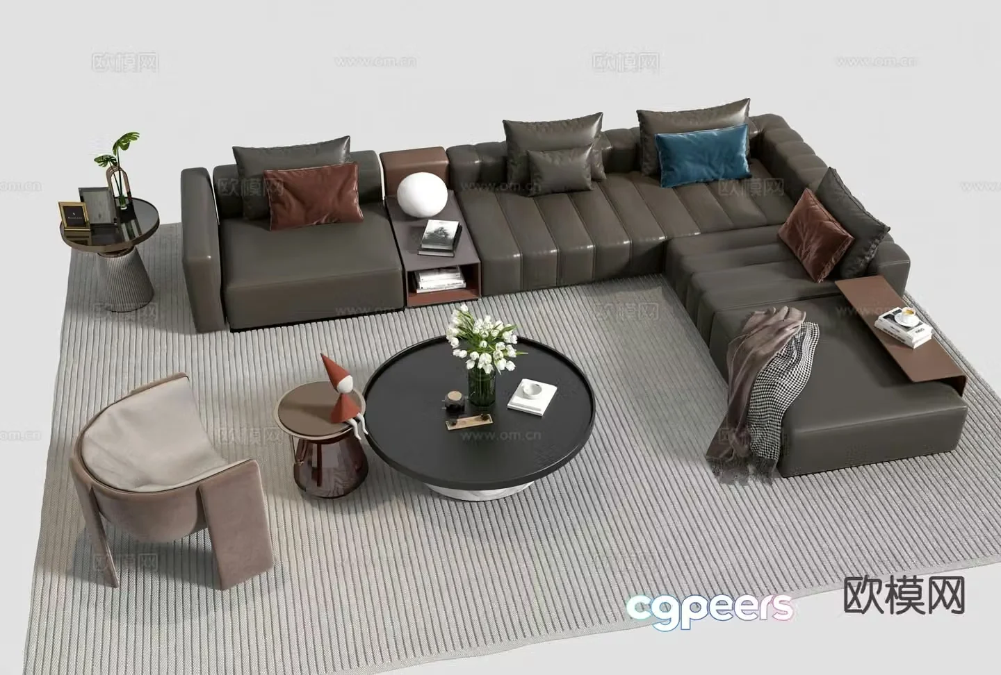 Italian sectional sofa 3d model