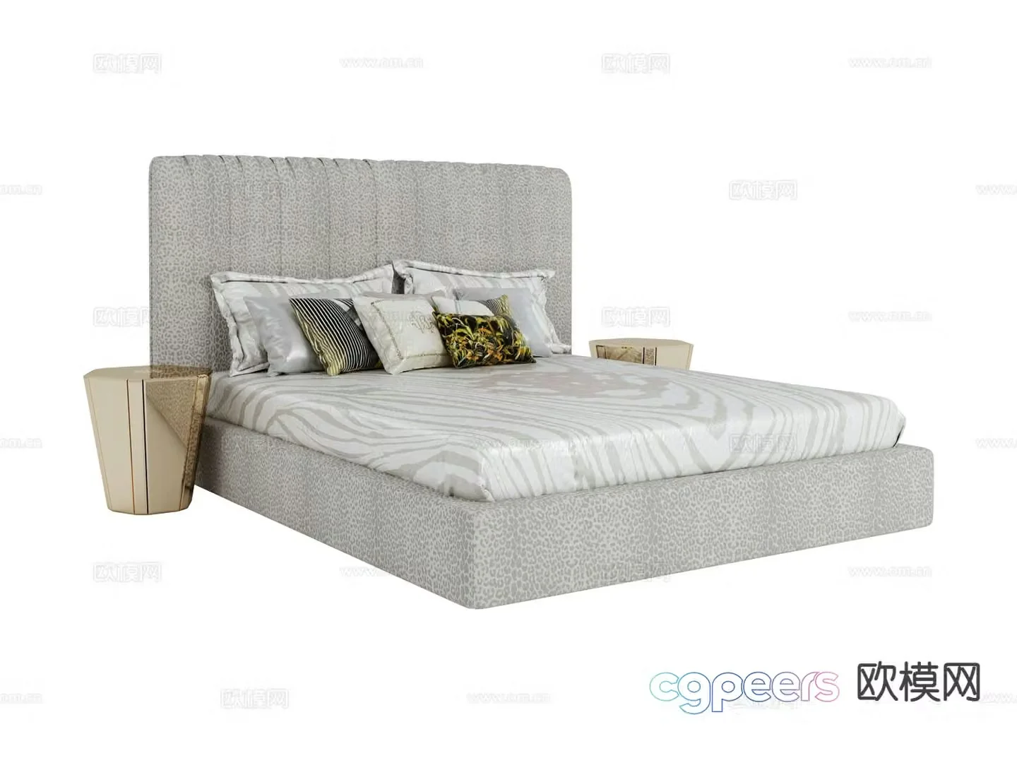 roberto cavalli Kingston double bed 3d model