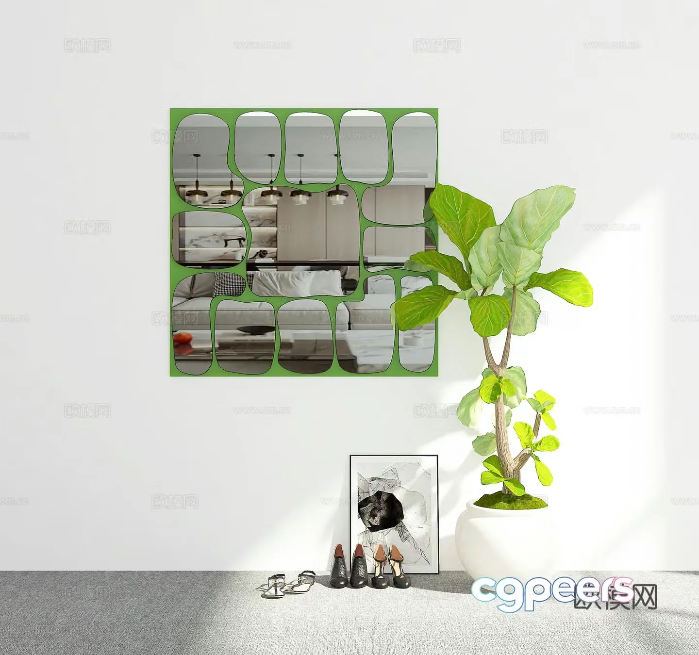 Modern decorative mirror 3d model