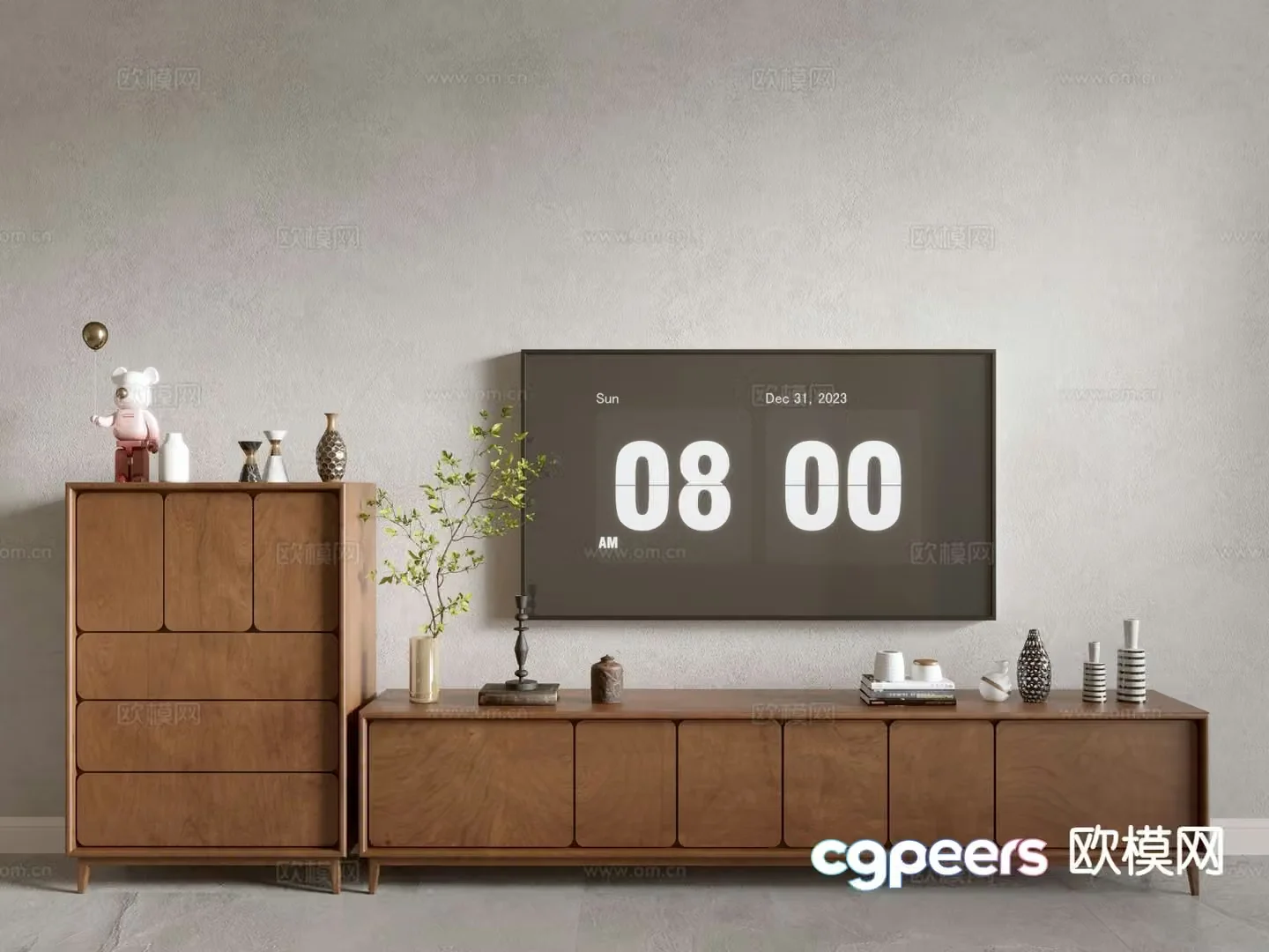 Medieval style TV cabinet 3D model