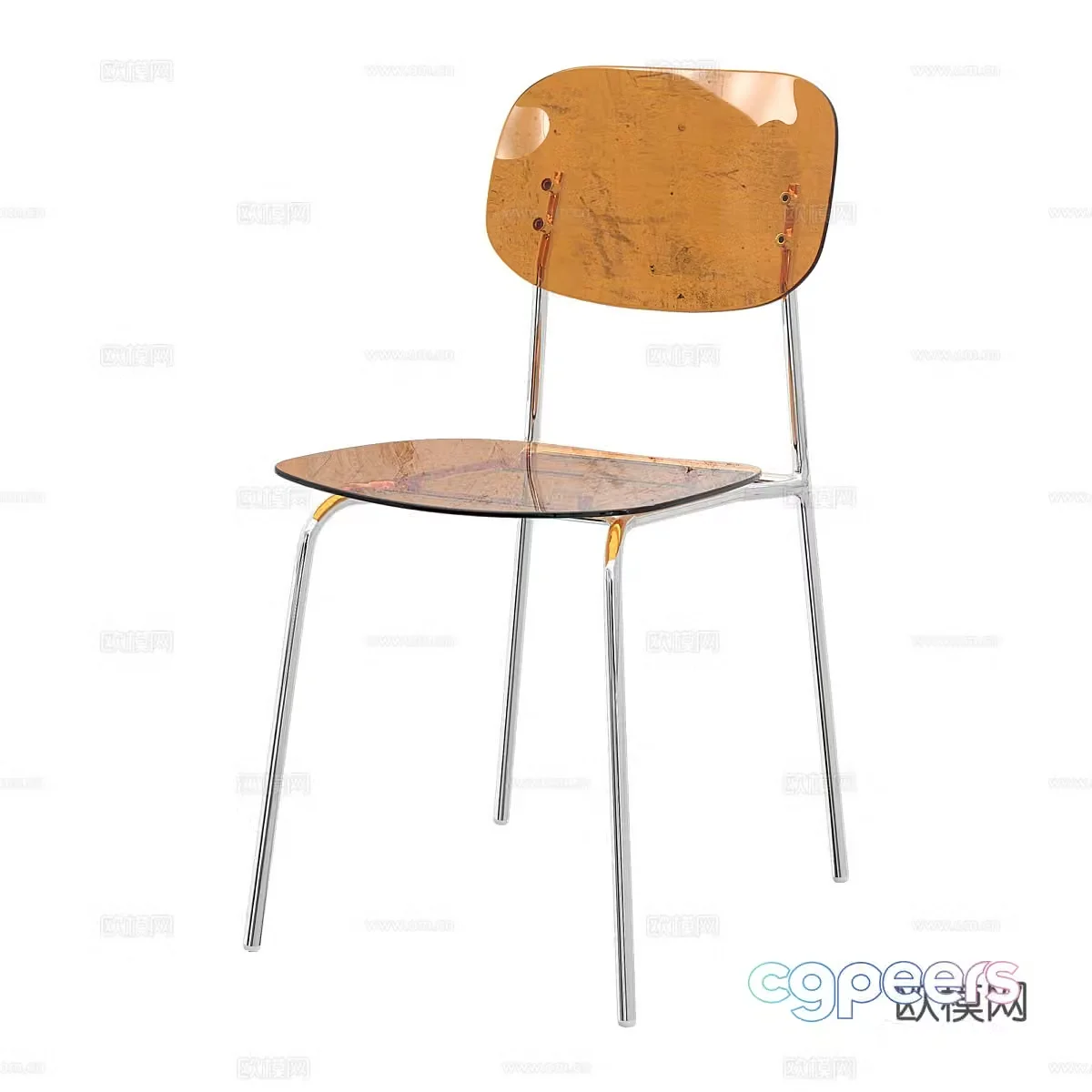 Modern simple chair acrylic chair 3D model