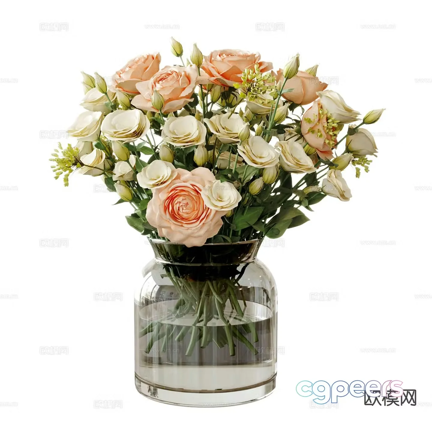 Modern floral ornaments 3D model