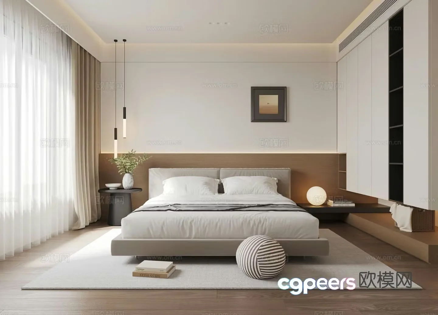 Modern bedroom master bedroom 3d model