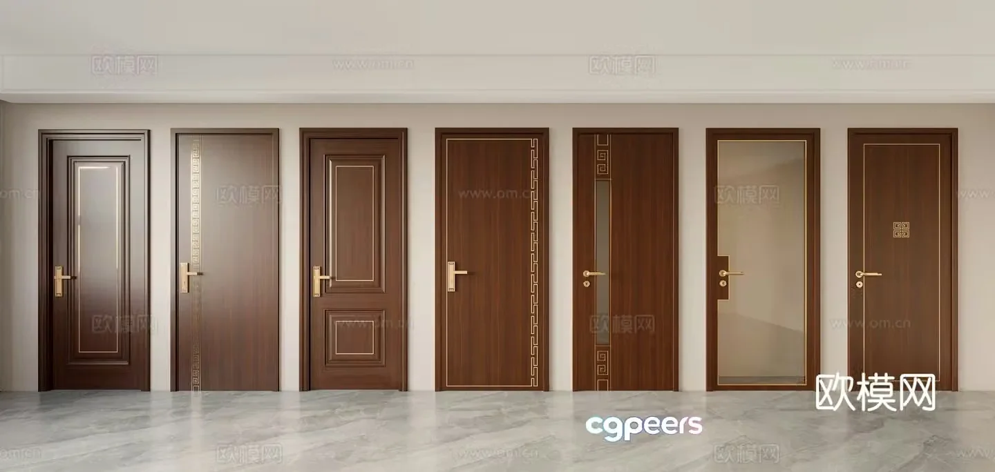 New Chinese style door 3D model