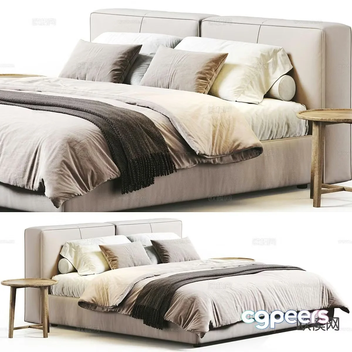Mario modern double bed 3d model