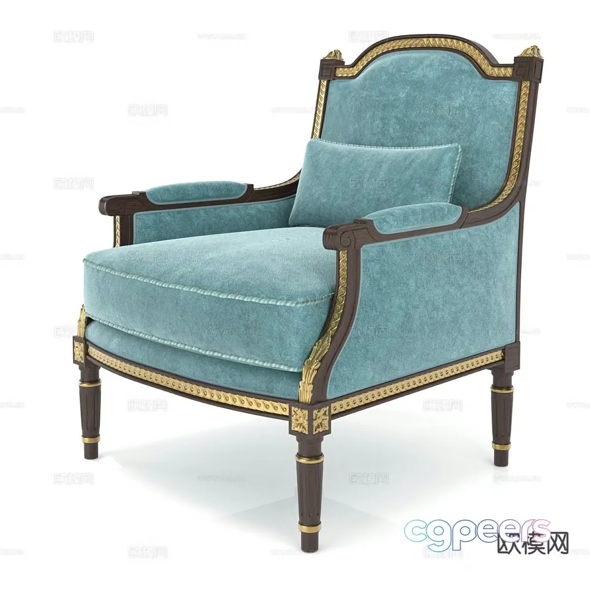French simple sofa chair armchair leisure chair 3d model