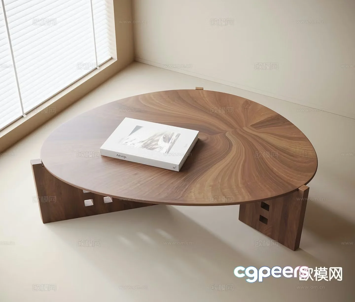 Modern wooden coffee table 3d model