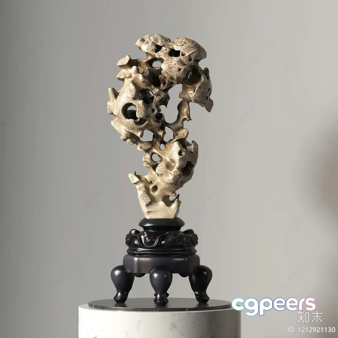 A Decorative Sculpture On A Stand 3D Model – 10621 – VRAY Render