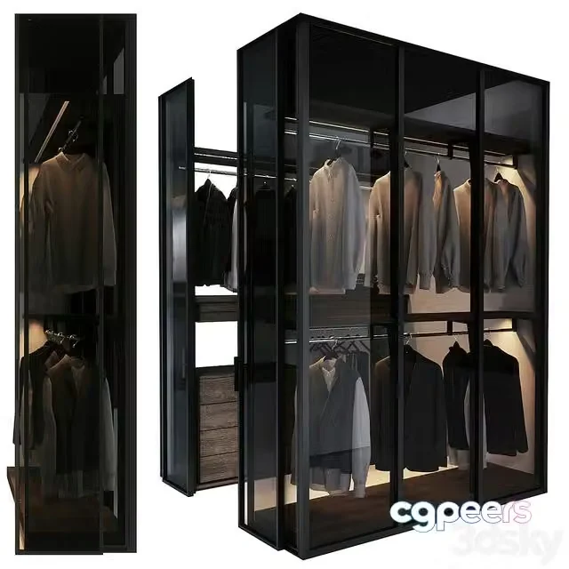 3ds Max Free – Walk in corner wardrobe