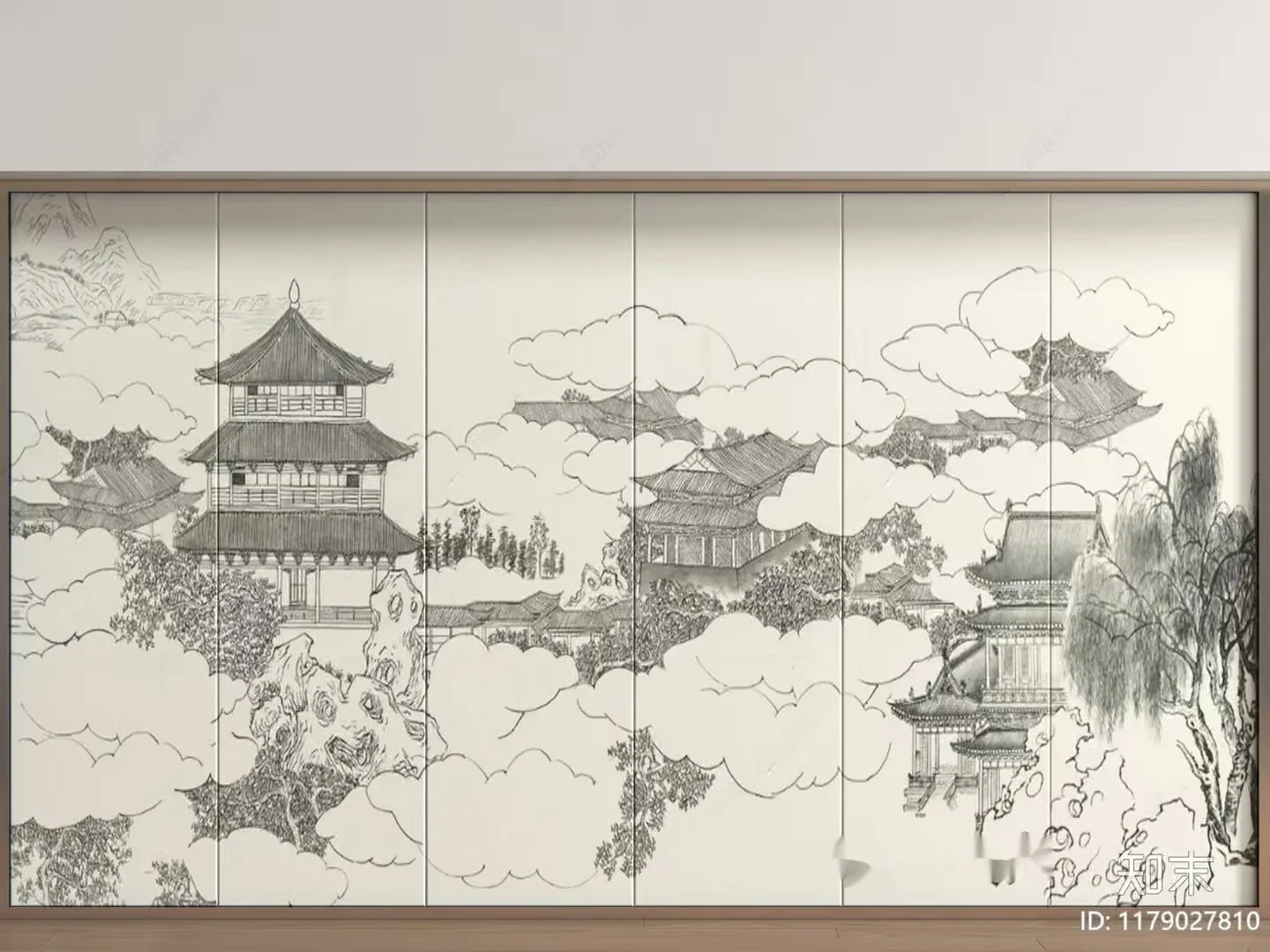 The Single Main Subject Is A Black And White Drawing Of A Building In The 3D Model – 8073 – VRAY Render