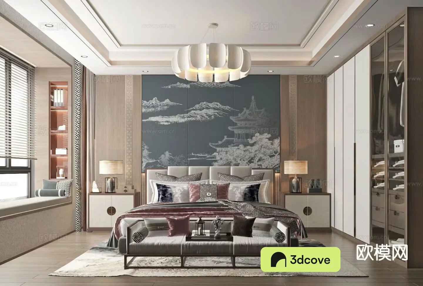 New Chinese style bedroom master bedroom