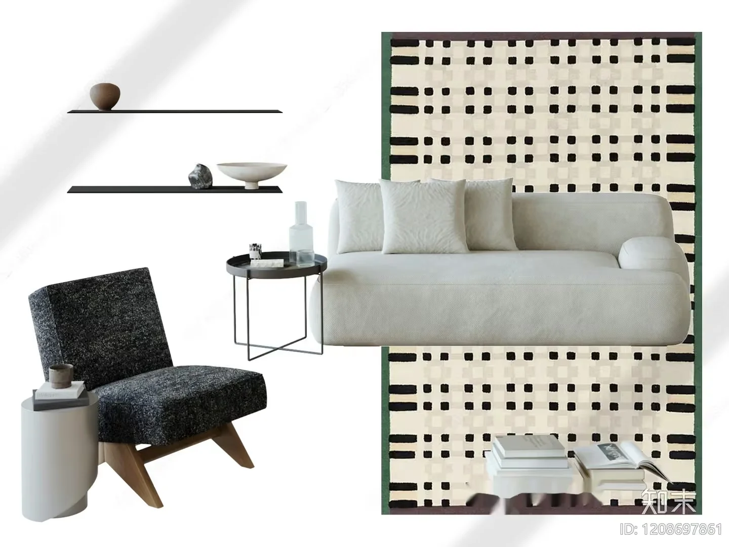 Modern Living Room 3D Model – 8806 – VRAY Render
