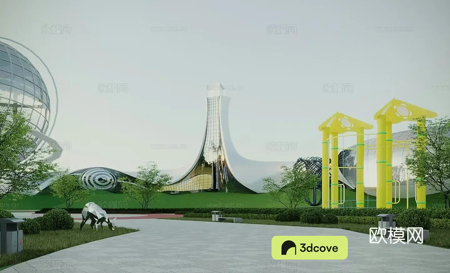 Modern cultural and sports architecture special-shaped building