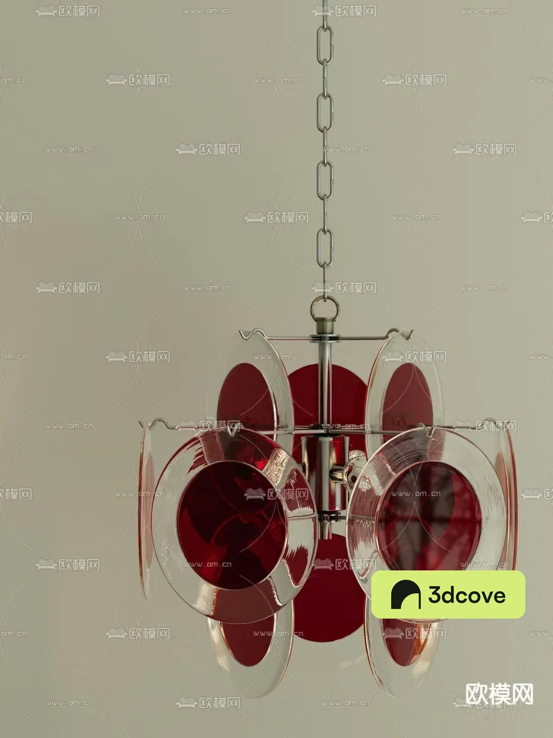 Middle-aged chandelier Glass chandelier 3d model