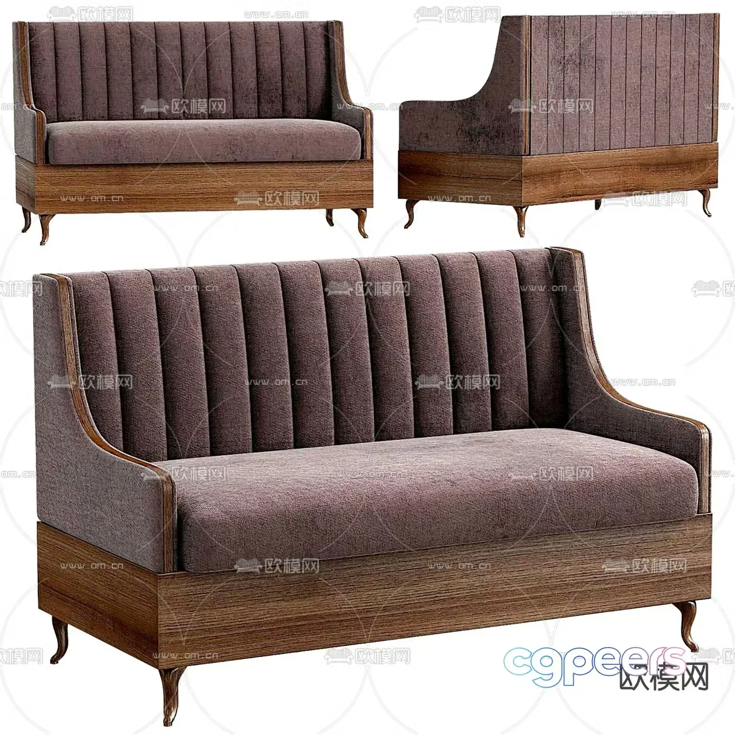 Jianou deck sofa multi-person sofa 3D model