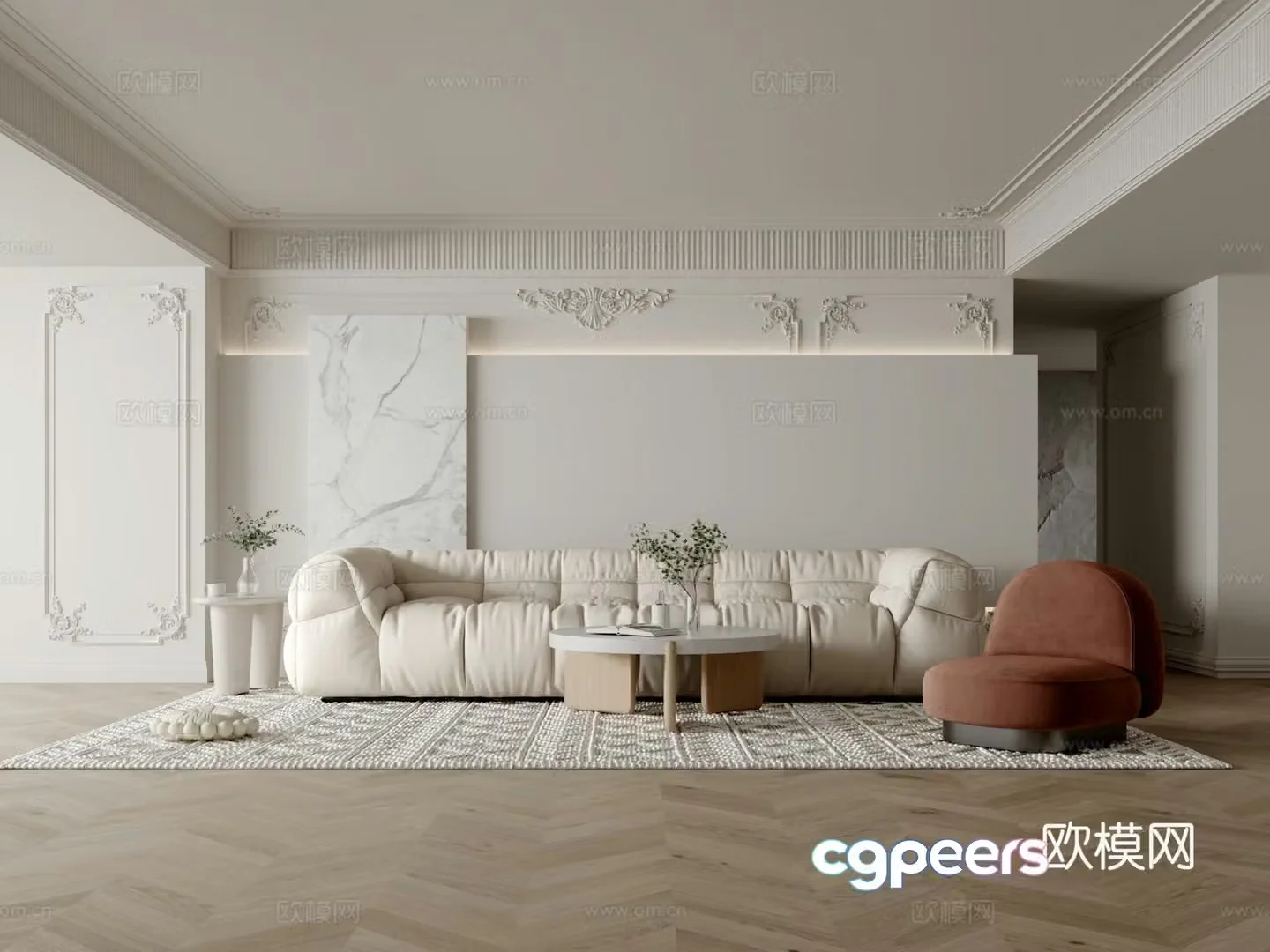 French living room 3d model