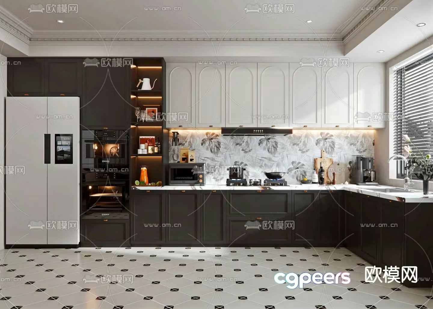 French kitchen cabinet 3d model