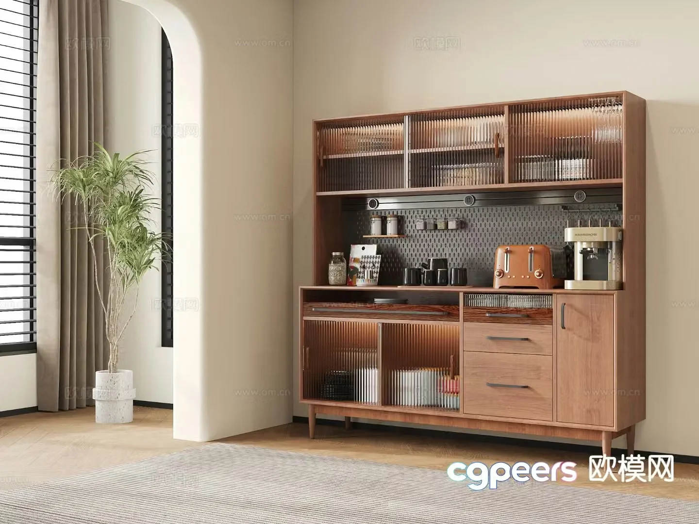Medieval style sideboard 3d model