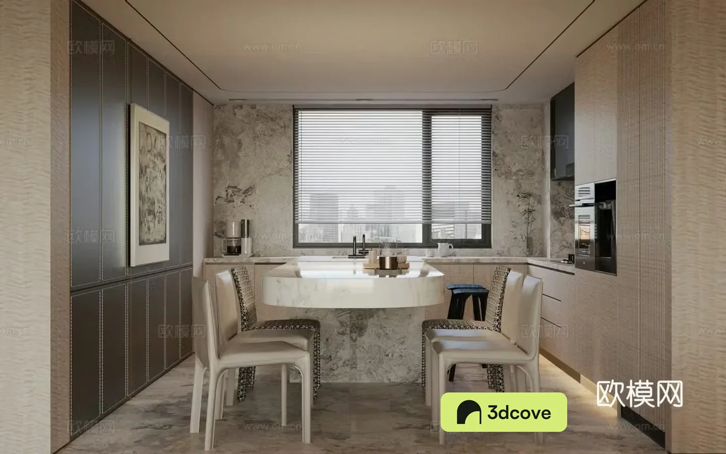 Modern island restaurant Open restaurant Kitchen restaurant Integrated kitchen and kitchen marble island