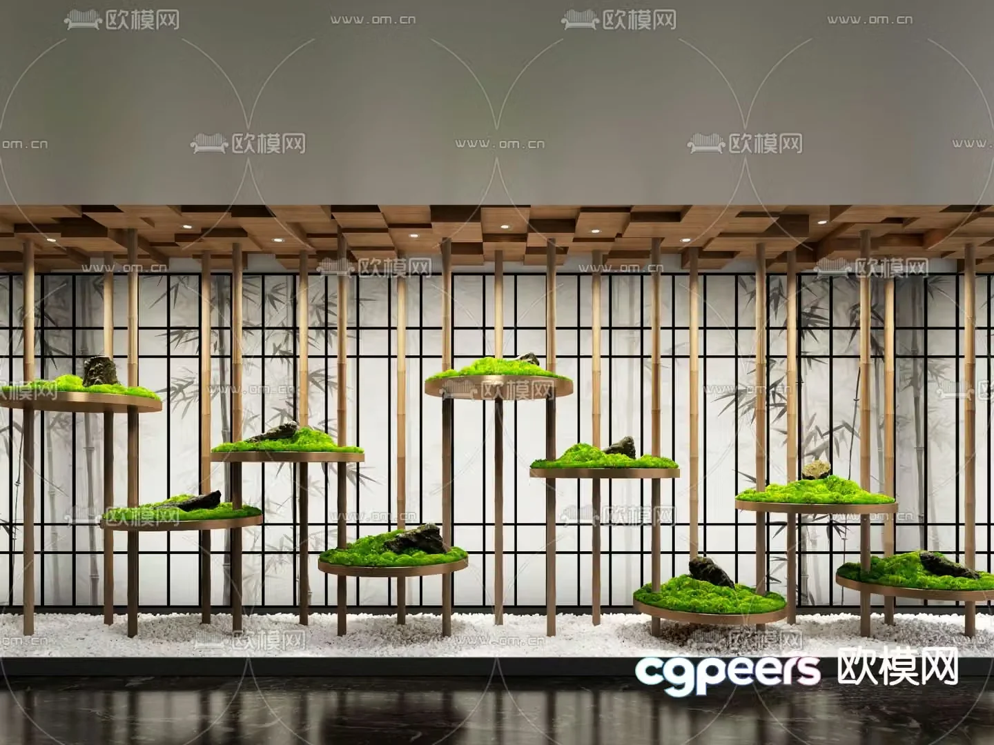 Indoor landscape plant landscaping 3d model