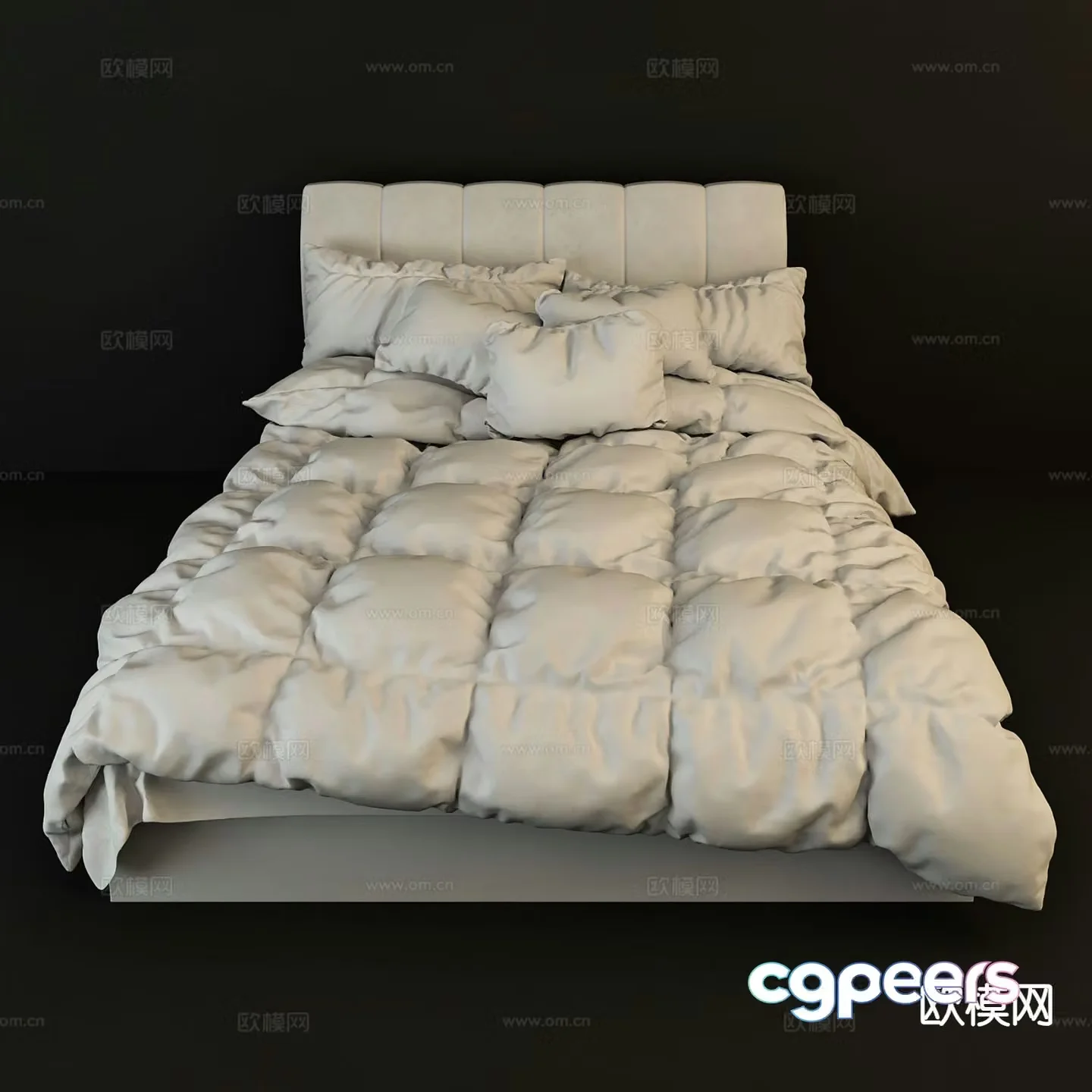 Modern double bed 3d model