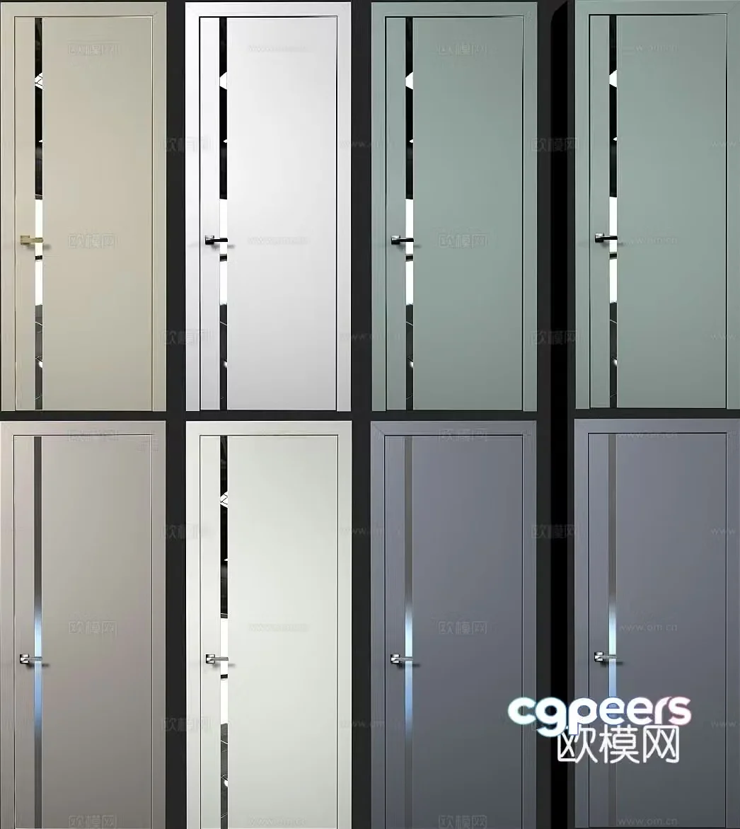 Modern door single door swing door 3d model