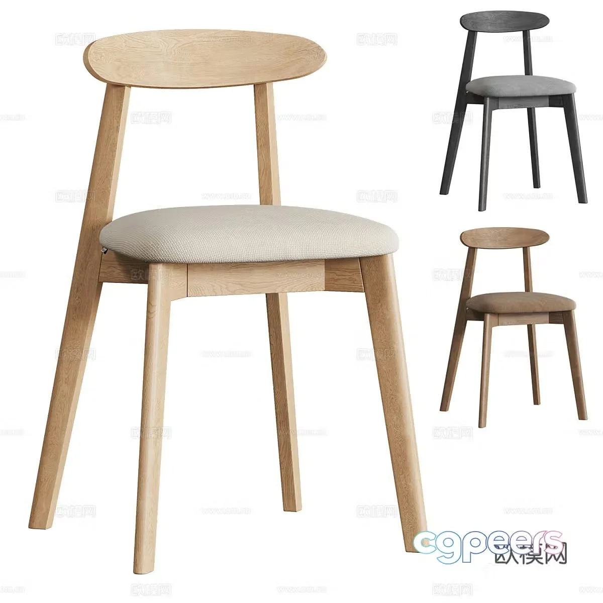 New Chinese single chair 3D model