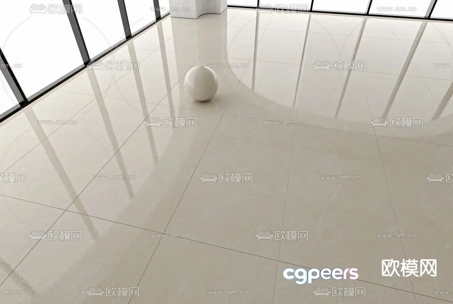 Warm gray floor tiles polished tiles ceramic tile 3d model