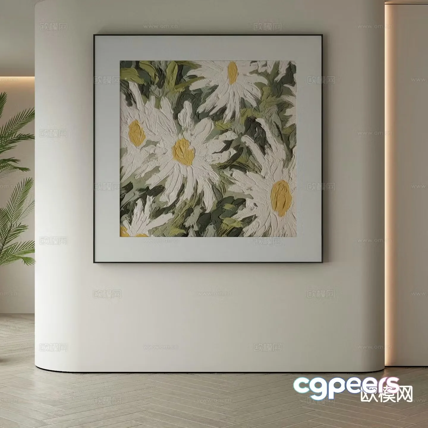 Modern hanging painting decorative painting 3d model